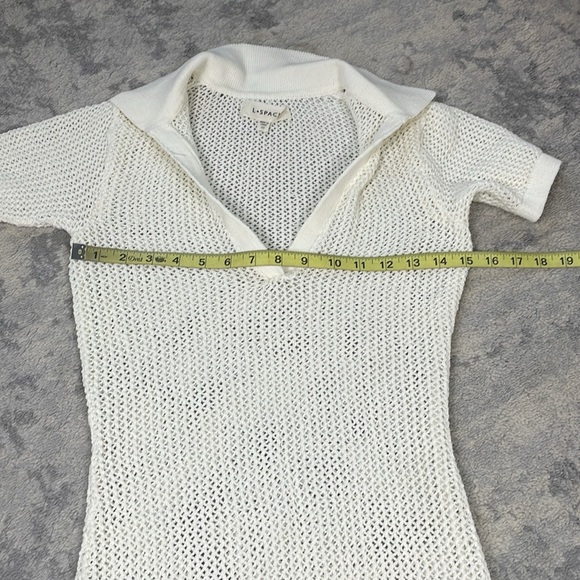 New L Space Sydney Cover Up Crochet Knit Maxi Polo Dress Swim White Sz XS - Picture 10 of 14